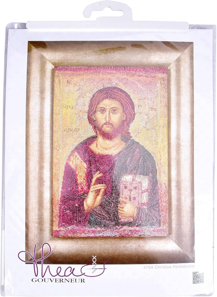 Thea Gouverneur - Kreuzstich-Set - Christus Pntokrator - Aida - 18 Count - Für Erwachsene - 476A, 47