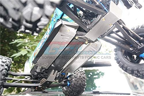 GPM for Traxxas E-Revo 2.0 VXL Brushless (86086-4) Stainless Steel Skid Plates for Front, Center, Re