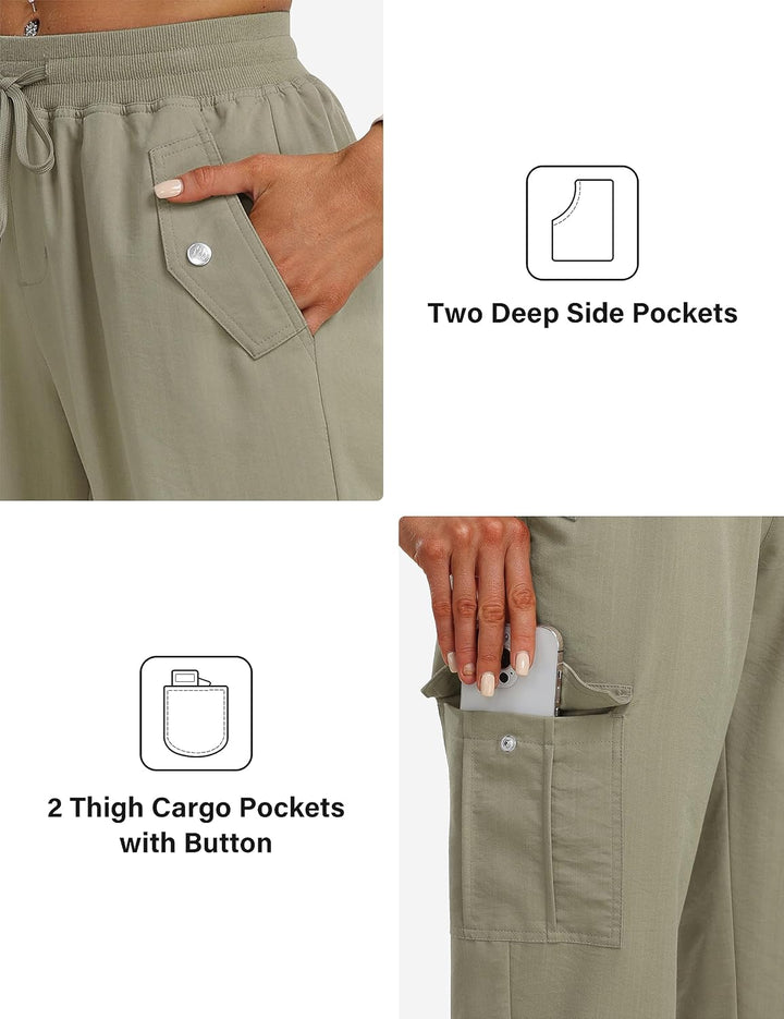 JINSHI Hosen Damen Cargohose Wanderhose Leichte Jogginghose Freizeithose Funktionshose Outdoorhose m