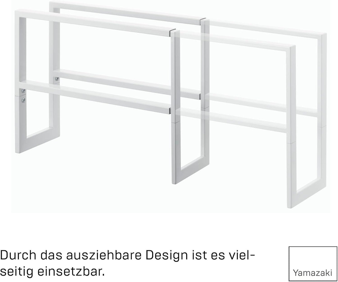 Extendable shoe rack 2 tier - Line - white Weiss Single, Weiss Single