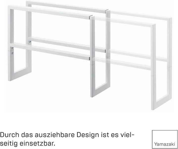 Extendable shoe rack 2 tier - Line - white Weiss Single, Weiss Single