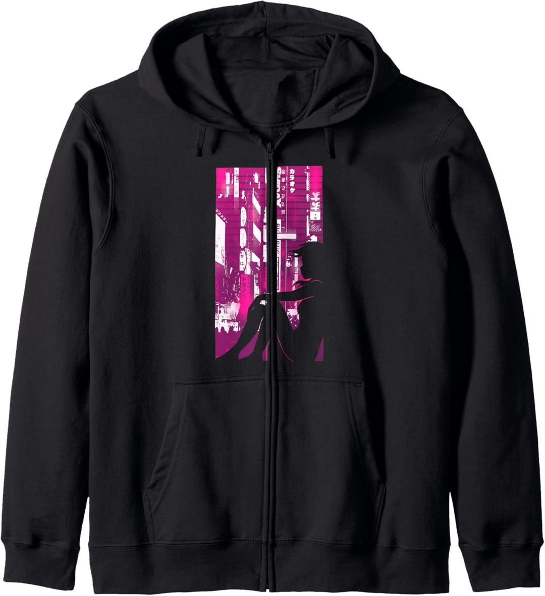 Anime Vaporwave Ästhetisch Synthwave Japanische Mädchenstadt Kapuzenjacke