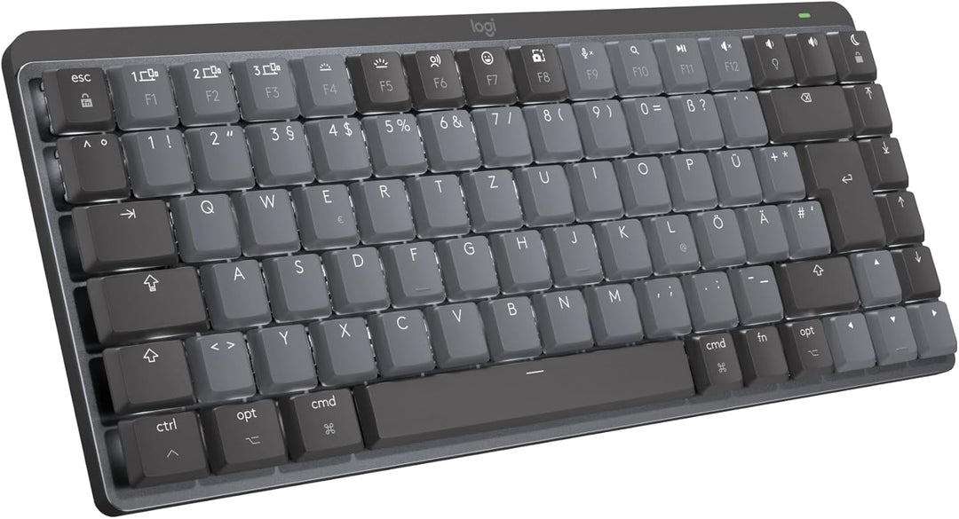 Logitech MX Mechanical Mini für Mac, Kabellose Tastatur mit Beleuchtung, Flache Tasten, Taktile leis