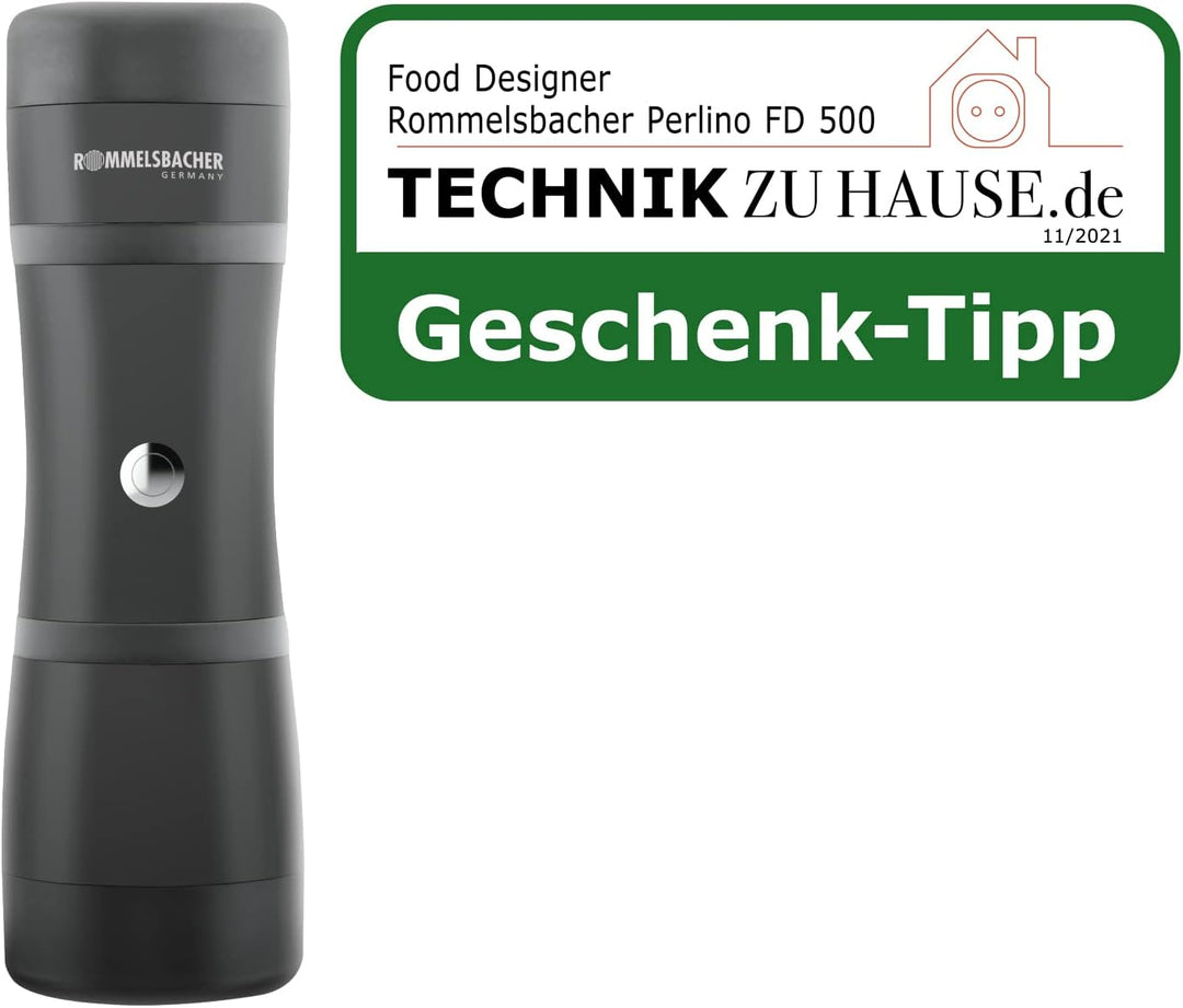 ROMMELSBACHER Food Designer FD 500 Perlino - für bis zu 500 Geleeperlen pro Minute, 2 Edelstahldüsen