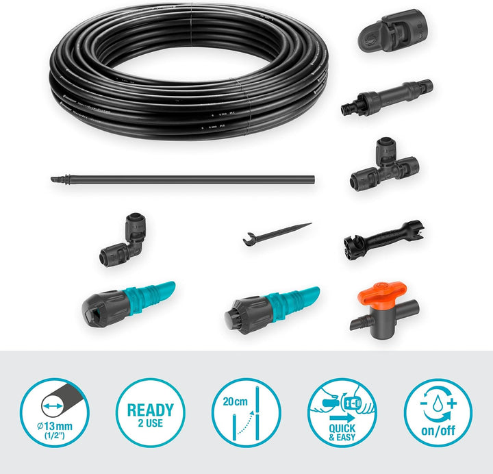 Gardena Micro-Drip-System Tropfbewässerung Set Gemüse-/Blumenbeet (60 m²): Starter-Set sofort einsat
