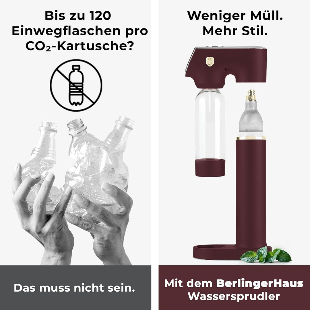 BERLINGER HAUS Sodaar Sodaar Sodaar Soda Maker + 2 Flaschen, Leonardo Collection | Umweltfreundlich