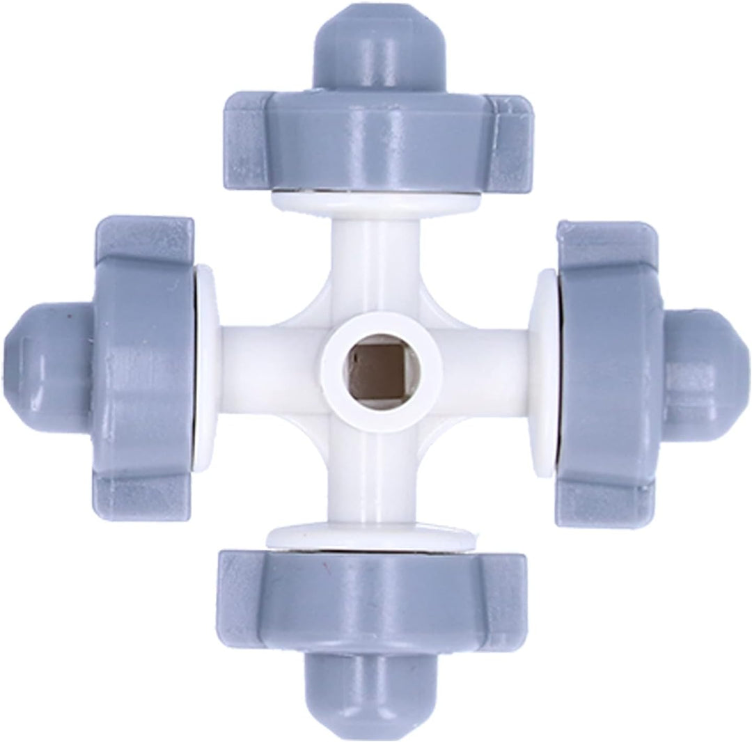 50 Set 4 Wege Nebeldüse, Mikro Zerstäuber Sprinkler Kopf, Kunststoff Gartenbewässerungs Tropfsprühdü