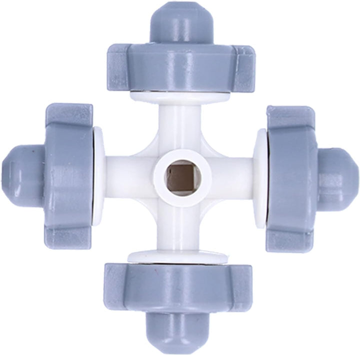 50 Set 4 Wege Nebeldüse, Mikro Zerstäuber Sprinkler Kopf, Kunststoff Gartenbewässerungs Tropfsprühdü