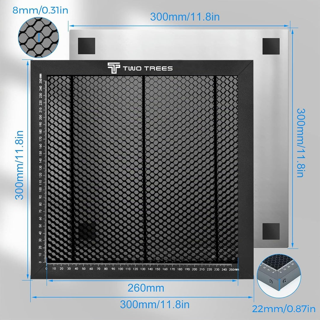 Twotrees Wabentisch 300x300mm Honeycomb Waben Arbeitstisch für Lasergravierer Laser Wabenplatten mit