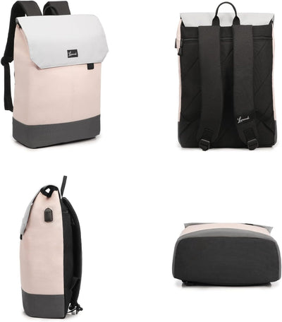 LOVEVOOK Rucksack Damen Klein, 14 Zoll Laptop Rucksack mit USB Ladeanschluss & Laptopfach, Kleiner W