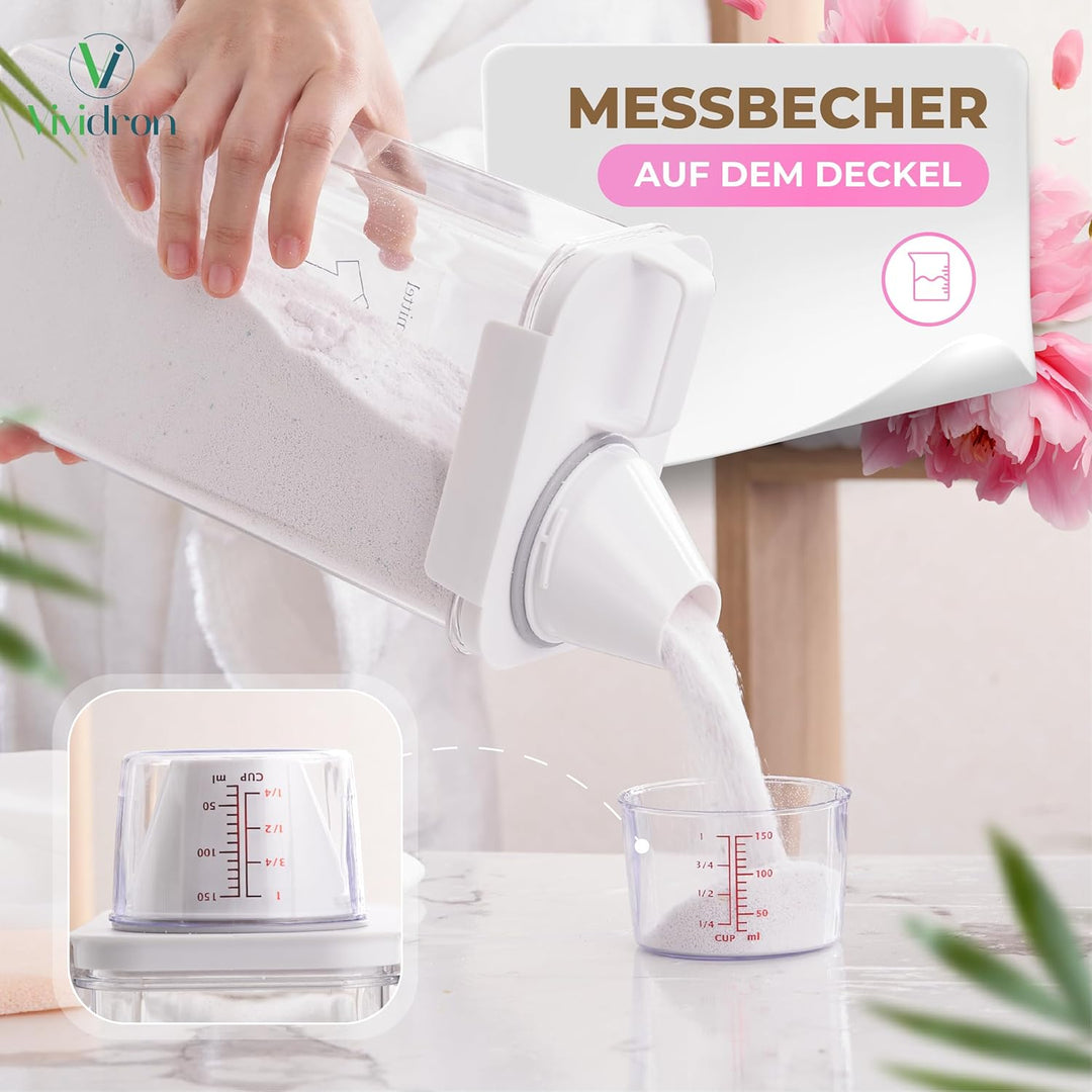 2er-Pack Waschmittel Aufbewahrung, Aufbewahrungsbox für die Organisation des Waschraums mit 4 abnehm