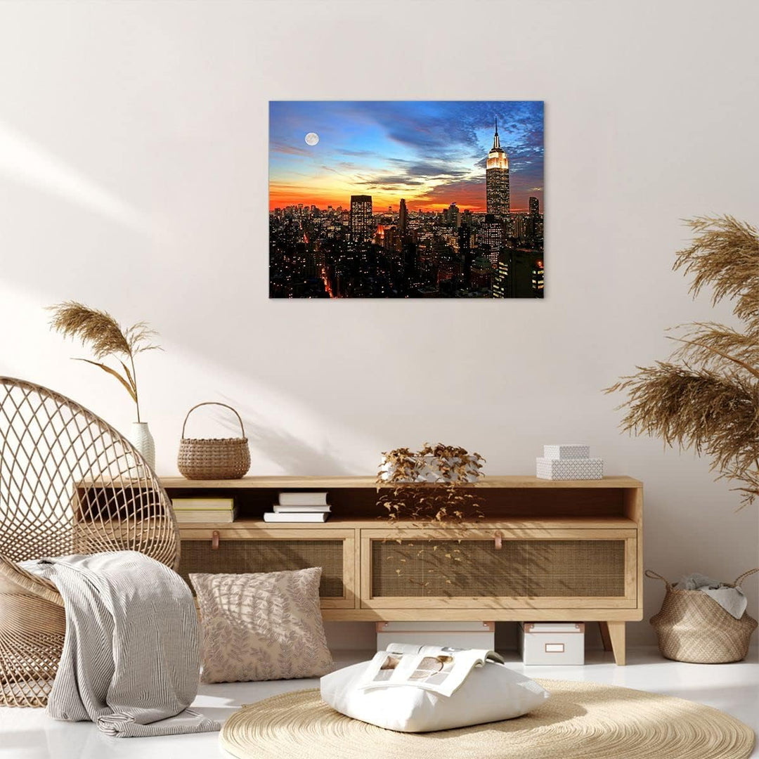 Bilder auf Leinwand Amerika gebäude sonnenuntergang wolkenkratzer Leinwandbild 70x50cm Wandbilder De