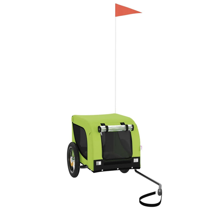 Grüner und schwarzer Hundeanhänger für Fahrrad - Oxford-Gewebe, Eisen, PVC, 124x53x53 cm, für kleine