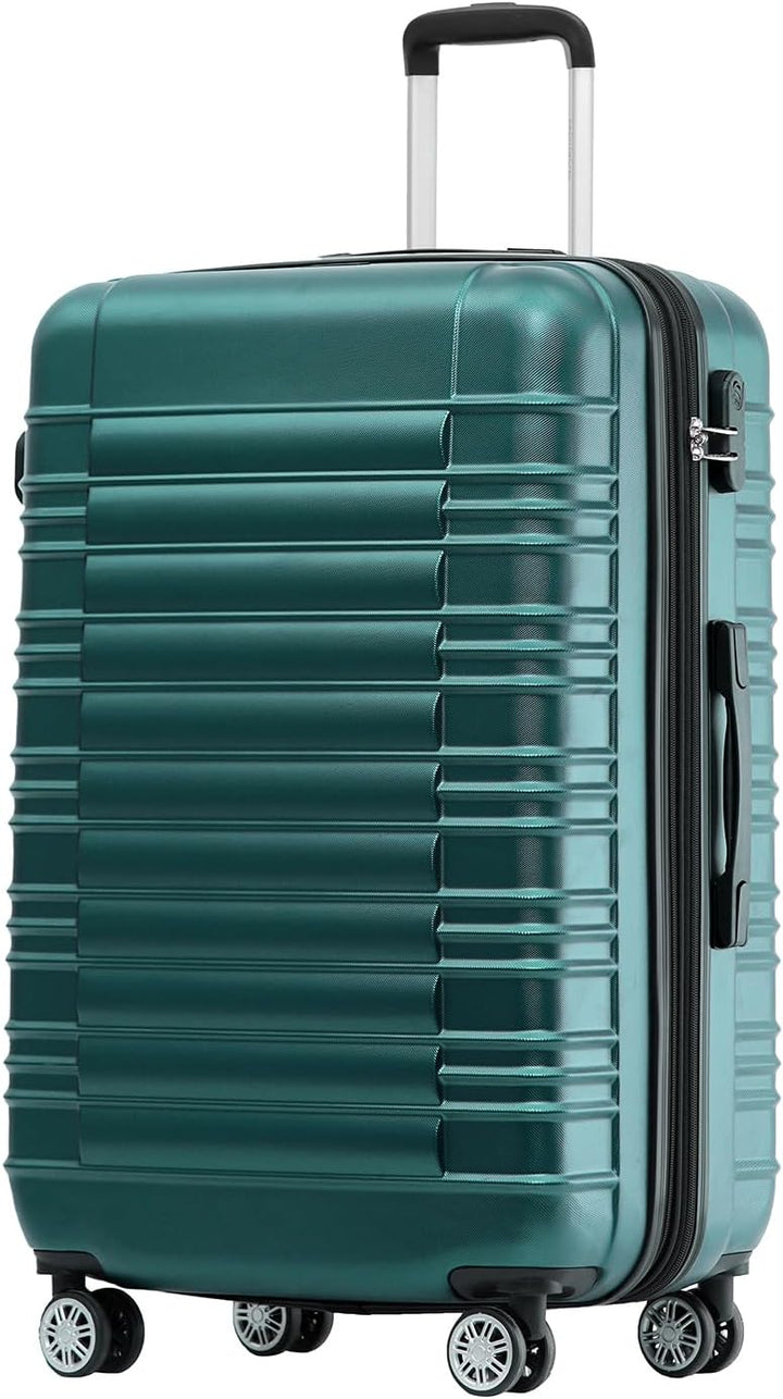 BEIBYE Zwillingsrollen Reisekoffer Koffer Trolleys Hartschale M-L-XL-Set (Dunkelgrün, XL) Dunkelgrün