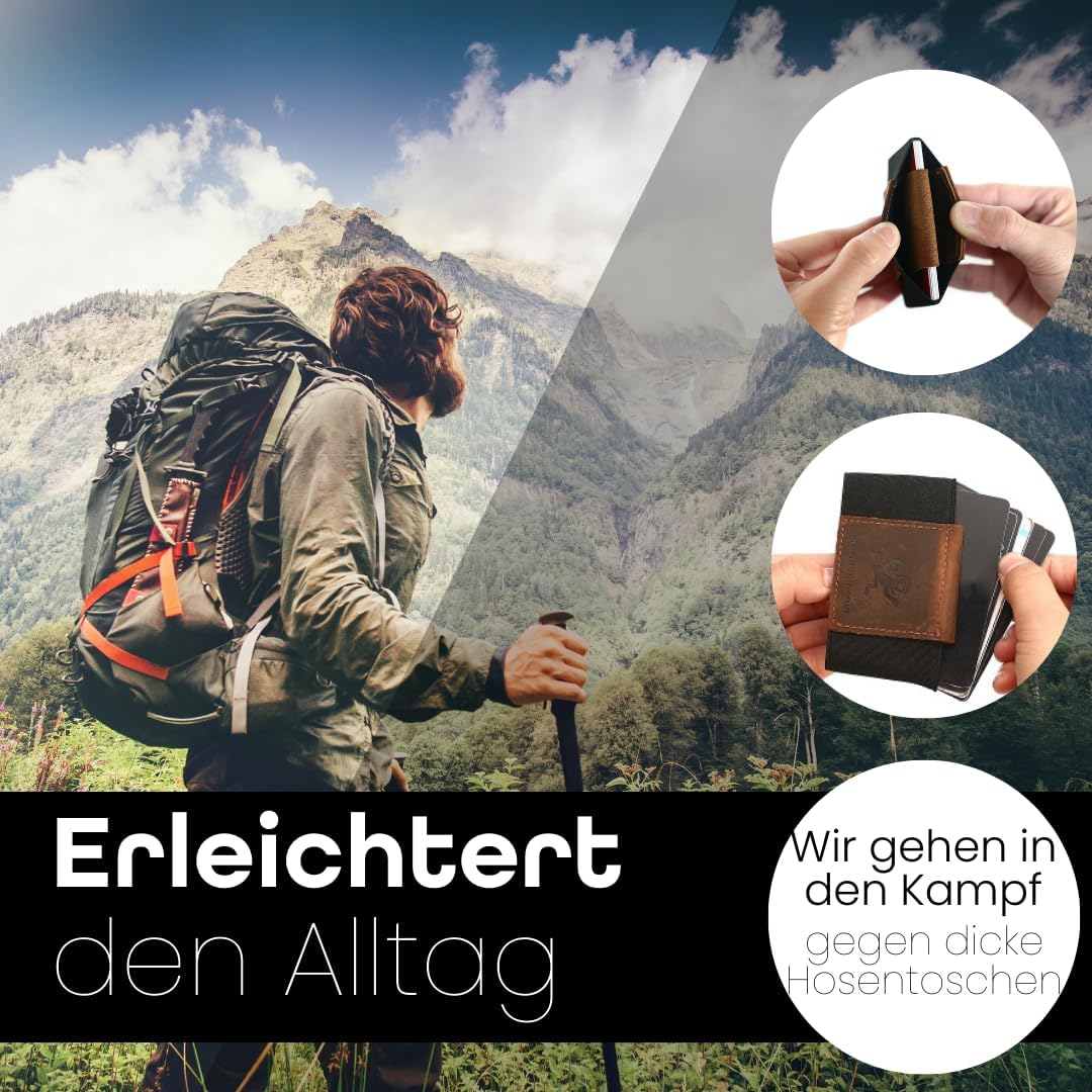 MakakaOnTheRun® Kartenetui Herren Wallet, Kartenhalter, Kreditkartenetui, Slim Wallet Herren Geldbör