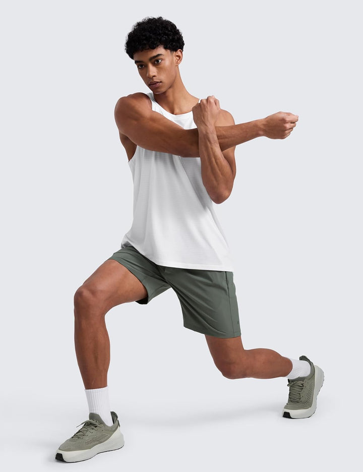 CRZ Yoga Herren Shorts Feathery-fit Linerless Shorts 7 Inches, Ns001b M Grauer Salbei, M Grauer Salb