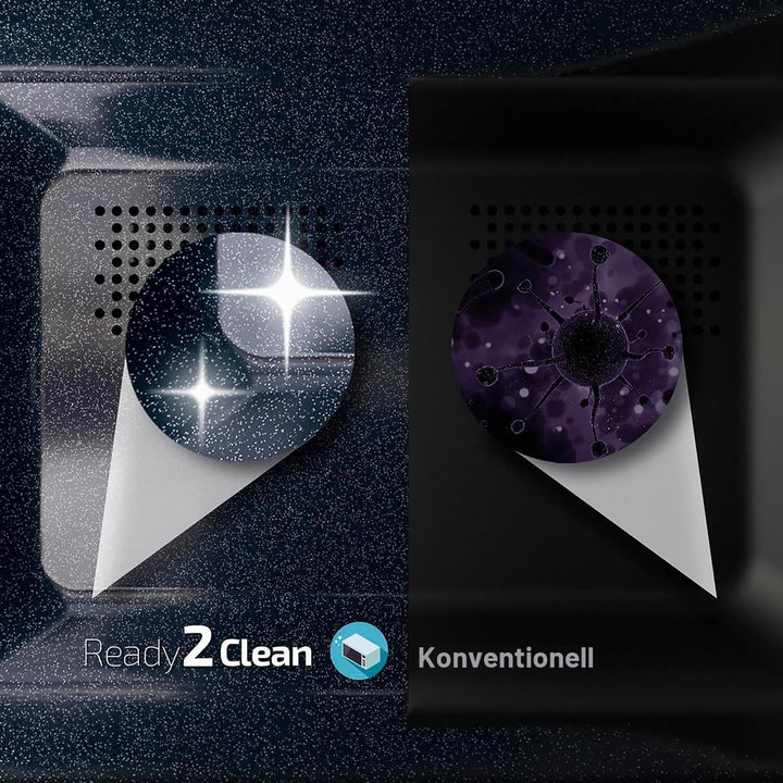 Cecotec Mikrowelle Proclean 3050 Wave. 20 L, schwarzes Design, FullCrystal-Tür, Metallic-Details, 11
