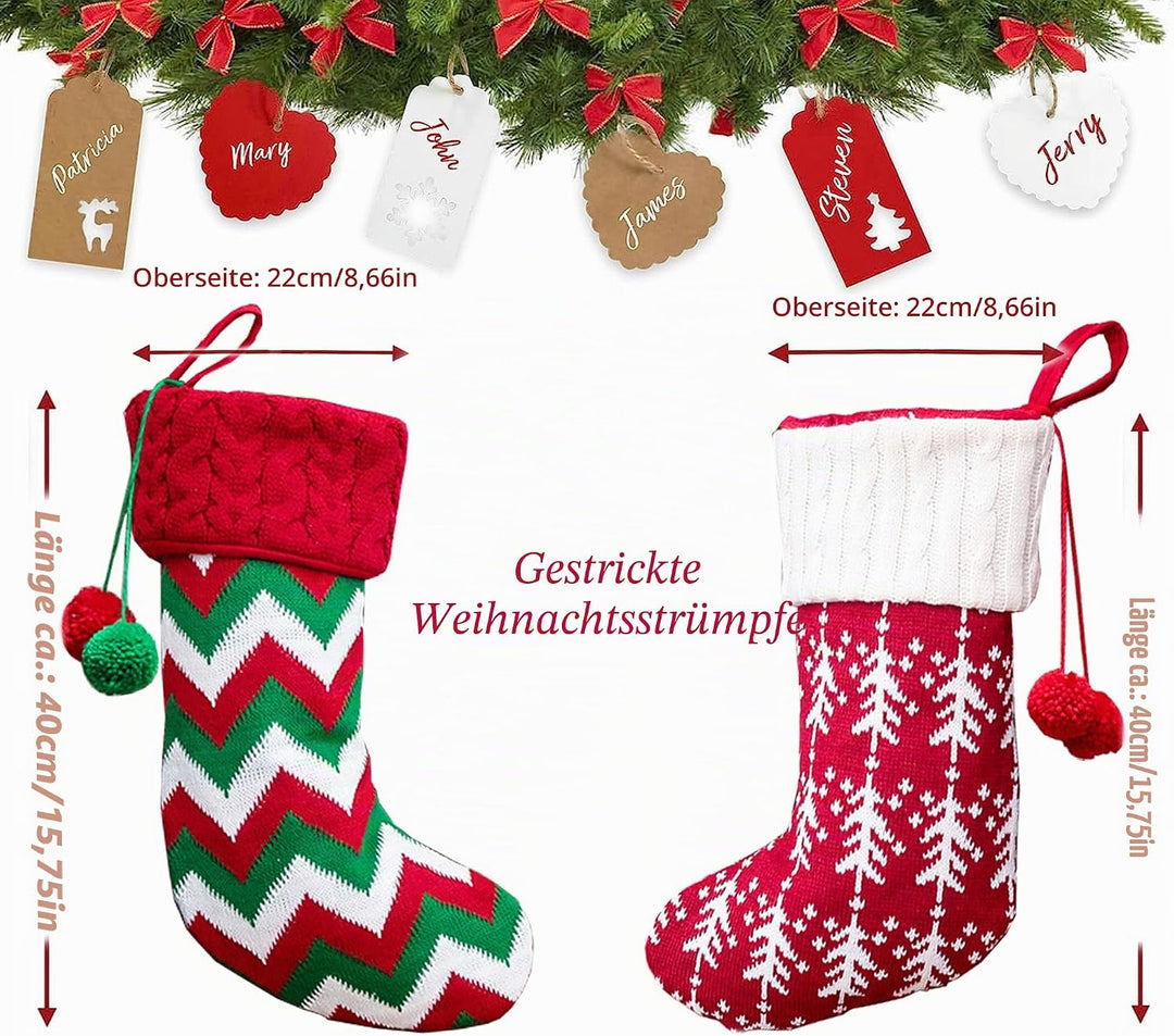 Weihnachtsstrumpf 3er Set,Weihnachtsdeko Grosse,Weihnachtsstrümpfe Personalisierte zum Befüllen und