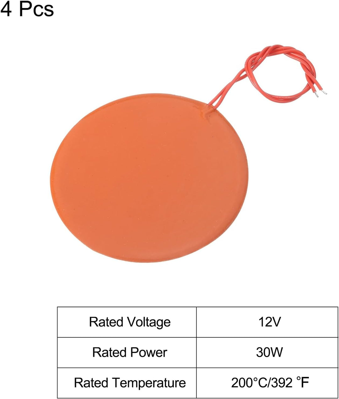 sourcing map Silikon-Heizmatte, 12V 30W Heizfolie Flexible Heizplatte 100mm Heizmatte für konstante