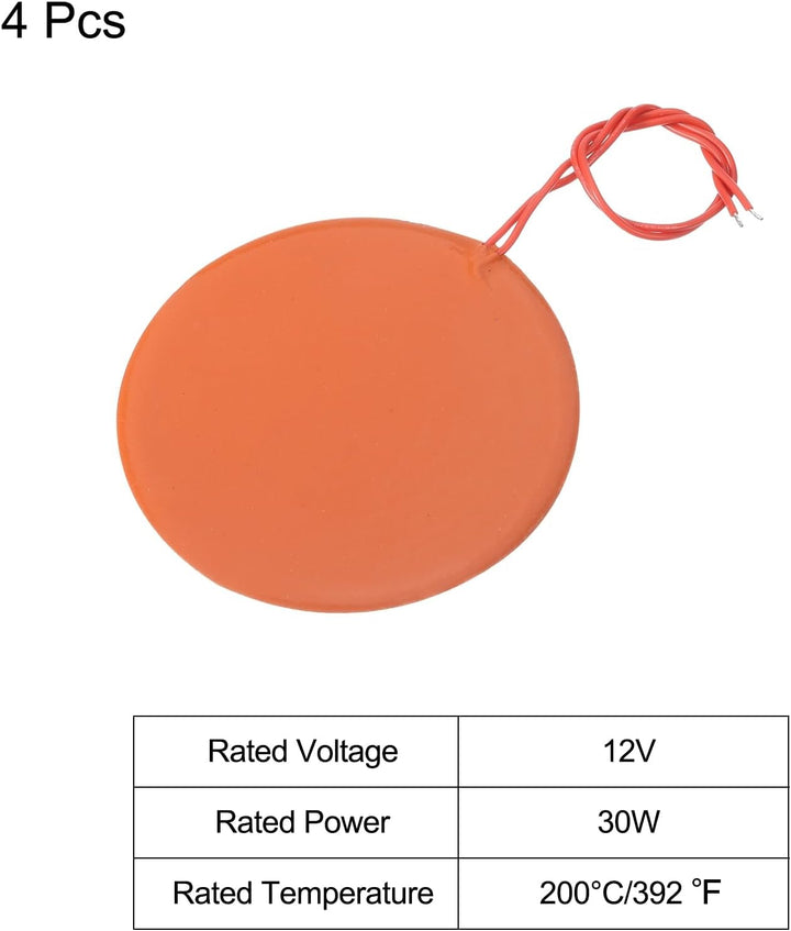 sourcing map Silikon-Heizmatte, 12V 30W Heizfolie Flexible Heizplatte 100mm Heizmatte für konstante