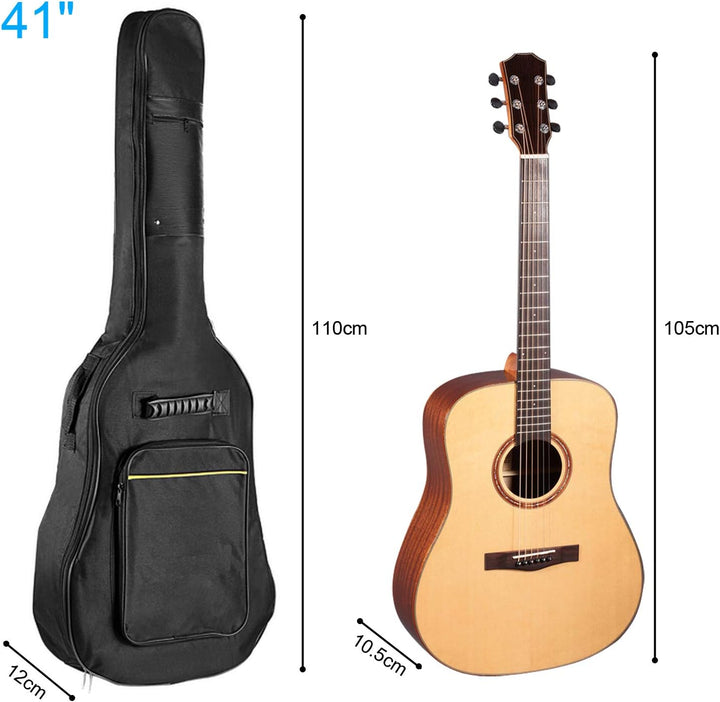 TRIXES Gitarrentasche in Originalgrösse mit Schultergurten – wasserdichte, gepolsterte Tasche – Gigb