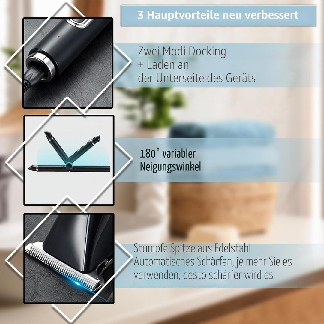Elektrischer Rückenrasierer für Herren, 4-in-1 Körperpflegeset, Körperhaartrimmer mit verstellbarem