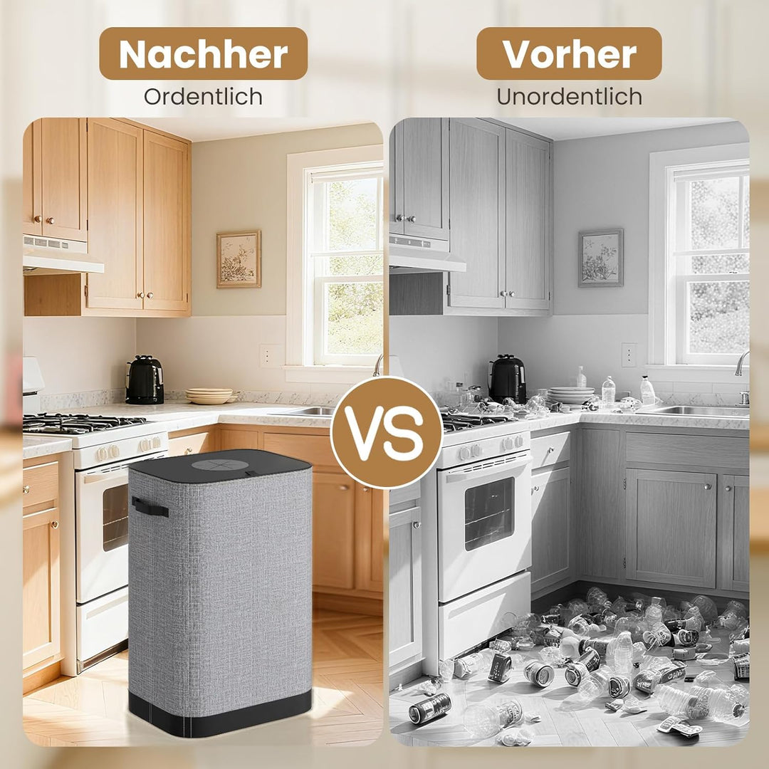 110L Pfandflaschen Sammelbehälter mit Deckel,Gross Pfandflaschen behälter mit Tragetasche,Flaschensa