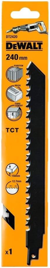 Dewalt Spezial-Säbelsägeblatt DT2420 (240mm Gesamtlänge, Zahnteilung: 12.7 mm, Blattstärke: 1,5 mm,