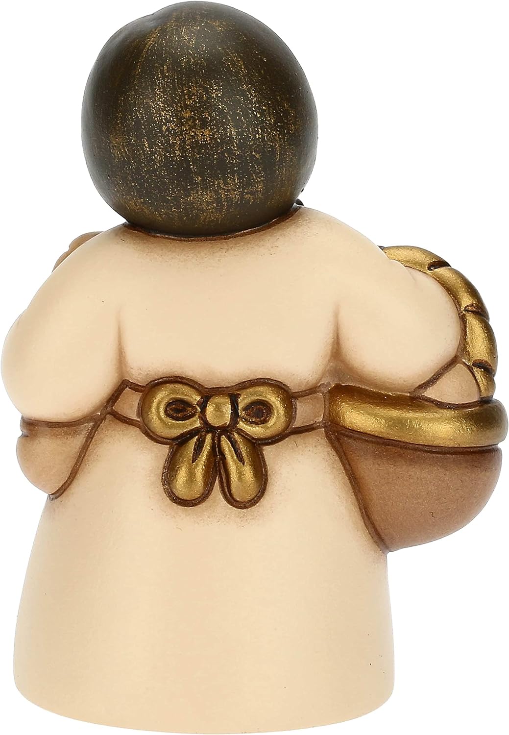 THUN - Krippe 2022 - Krippenfigur für Damen auf dem Markt aus Keramik, handverziert, beige Kleid - L