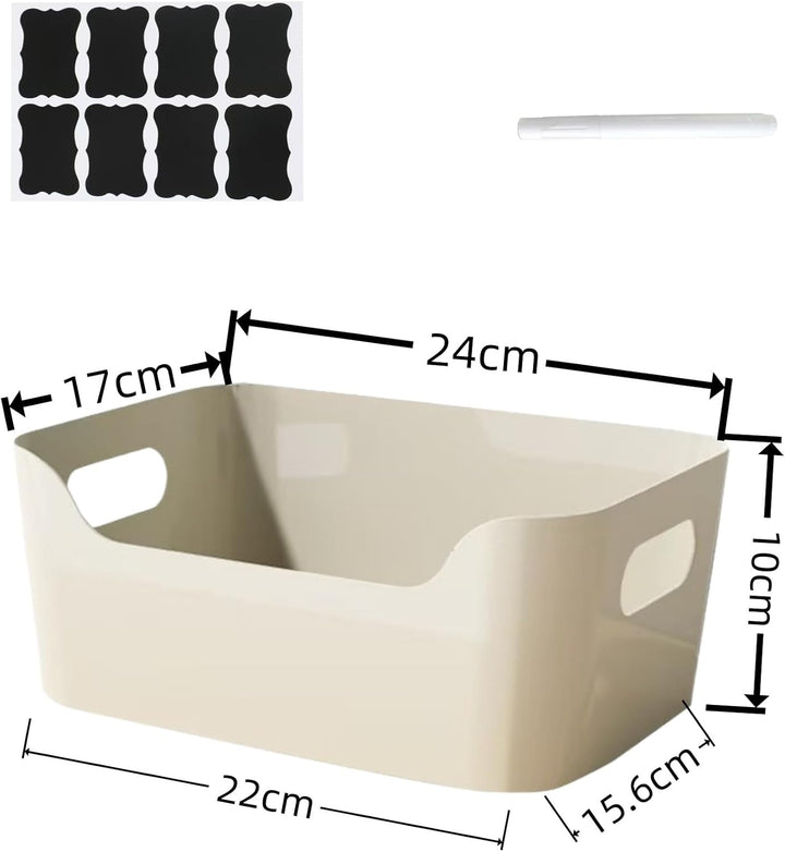 4 Stück Mixfarbe Aufbewahrungsboxen mit Griff 24×17×10 cm,Niedrigeren Vorderseite Aufbewahrungskorb,