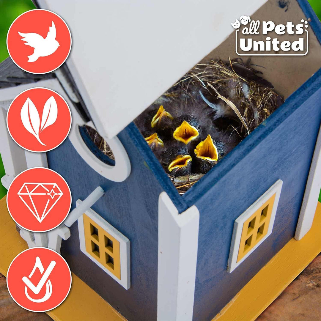 Vogelhaus Nistplatz Vögel-Häuschen Villa aus Echtholz zum aufhängen im Garten (Nistplatz), Nistplatz