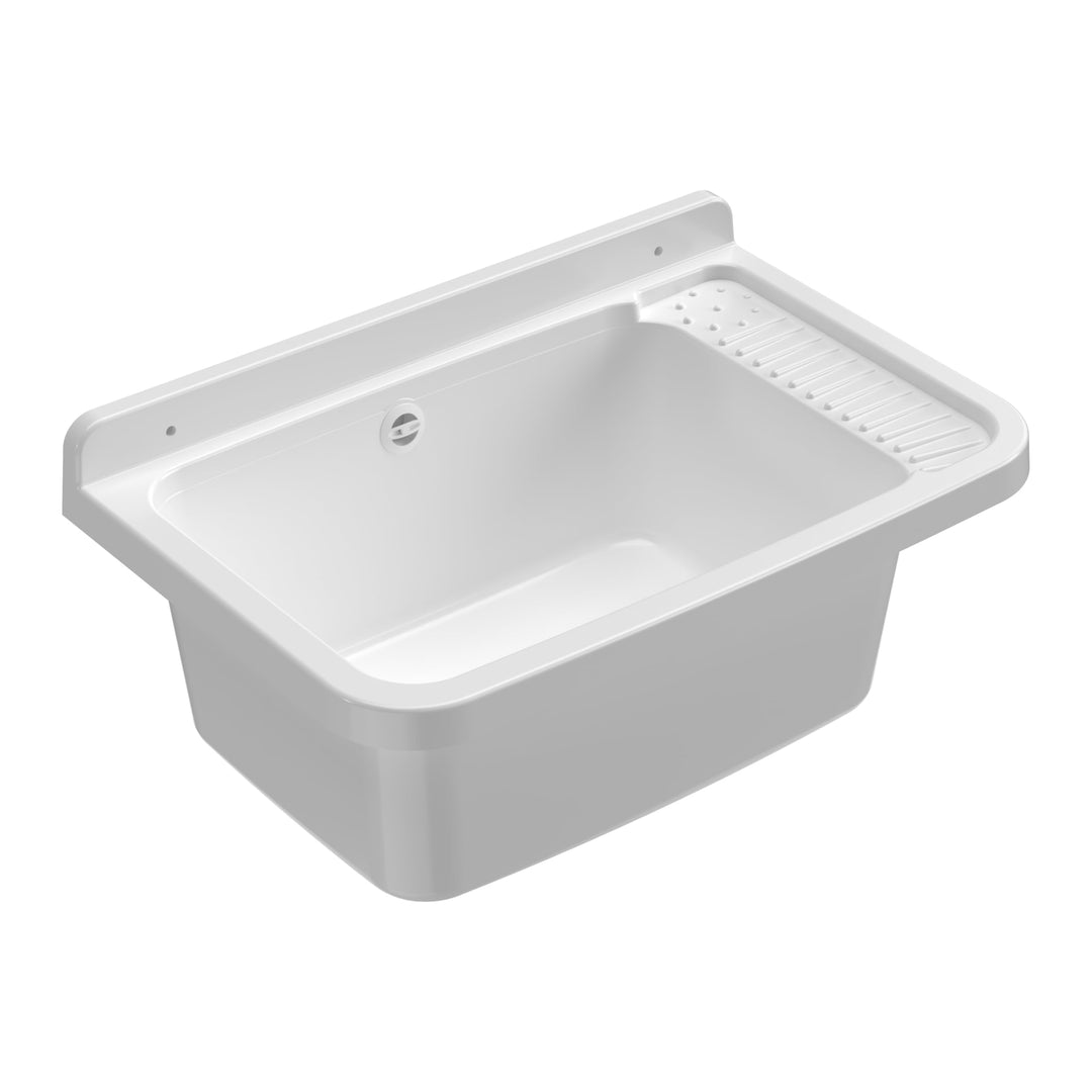Waschbecken für den Aussenbereich 60 x 40 x 28 cm, Weiss, 59 x 39 x 28 cm