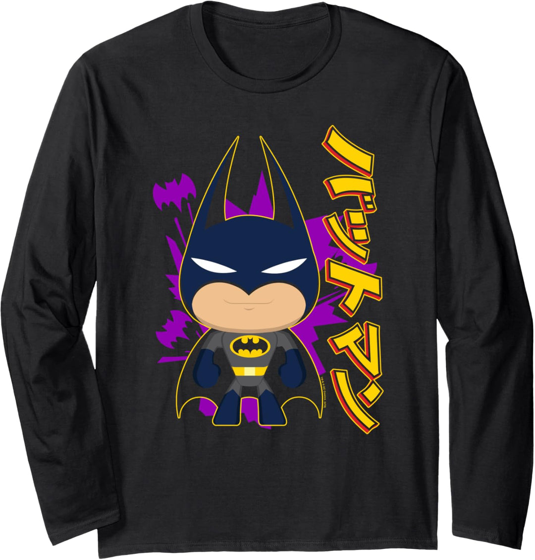 Batman Cute Kanji Character Langarmshirt