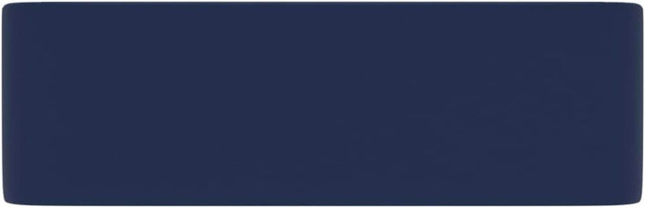 WIFESE Luxus-Waschbecken Matt Dunkelblau 41x30x12 cm Keramik Aufsatzwaschbecken Eckig Badezimmer Möb