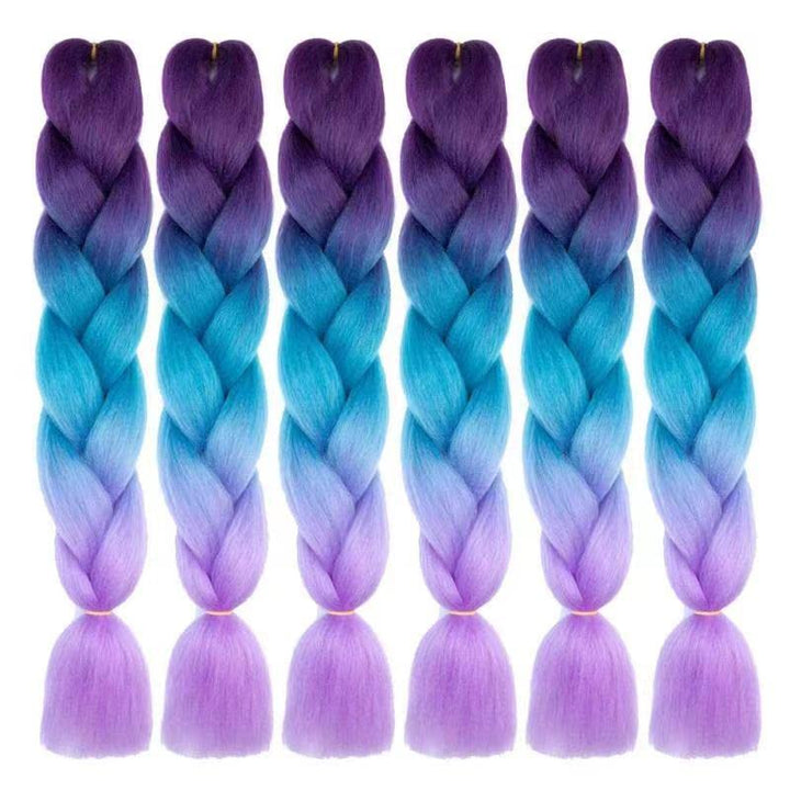 LDMY Kunsthaar Zum Einflechten-6pcs/pack Braids Synthetic Colorful Braiding Hair Extensions 24inch J
