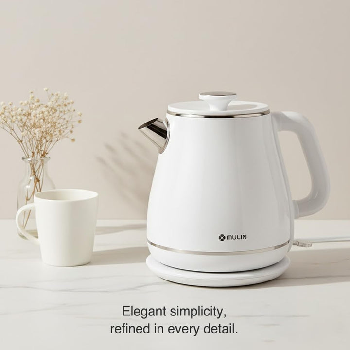 MULIN wasserkocher retro, Elektrischer Wasserkocher mit 360° Basis, 1,8 L Kapazität, 2200 W, Schnell