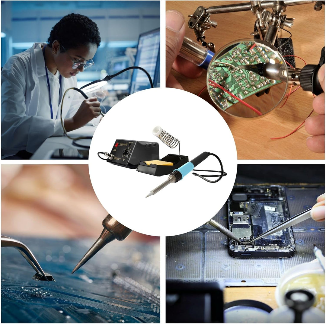 Velleman Lötstation 48W keramisch mit Ständer und Lötschwamm, VTSSC50N Single, Single