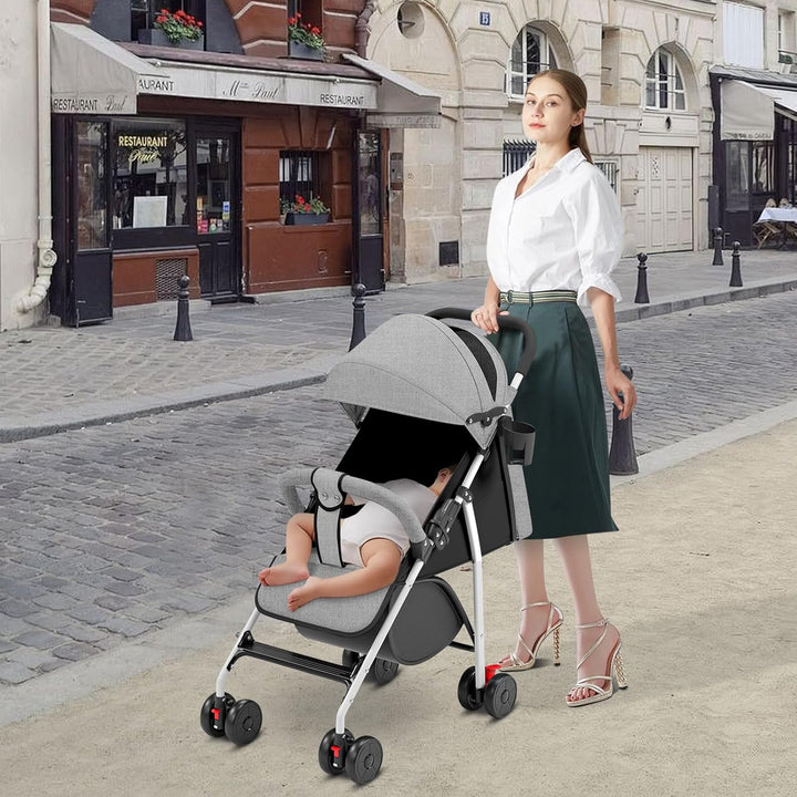 Kinderbuggy, Kinderwagen mit Sonnenschirm, Kinderwagen Zusammenklappbar, Buggy mit Liegefunktion, Ka