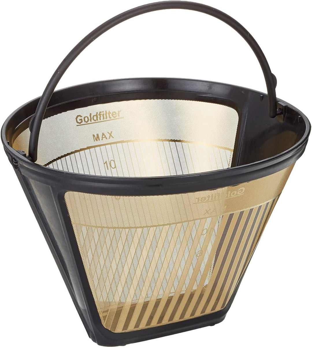 SeleXions Kaffee Goldfilter mit Titan antihaft Hartschicht 6-12 Tassen, Kaffeefiltergrösse 1x4 mit F