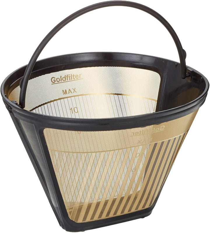 SeleXions Kaffee Goldfilter mit Titan antihaft Hartschicht 6-12 Tassen, Kaffeefiltergrösse 1x4 mit F