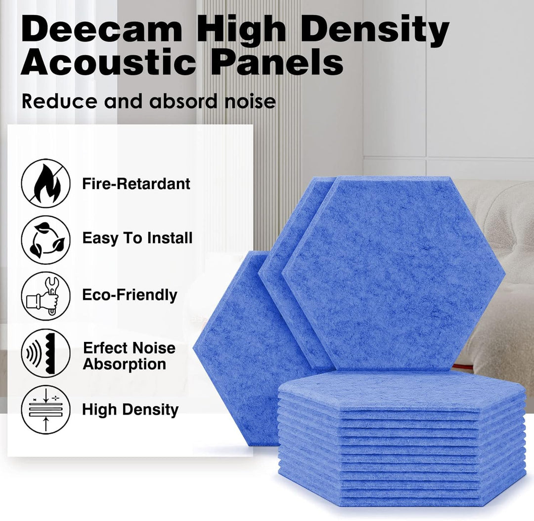 Akustikplatten selbstklebend, Deecam 30X26X1 CM Hohe Dichte Akustikpaneele, Schallschutz/Schmücken f