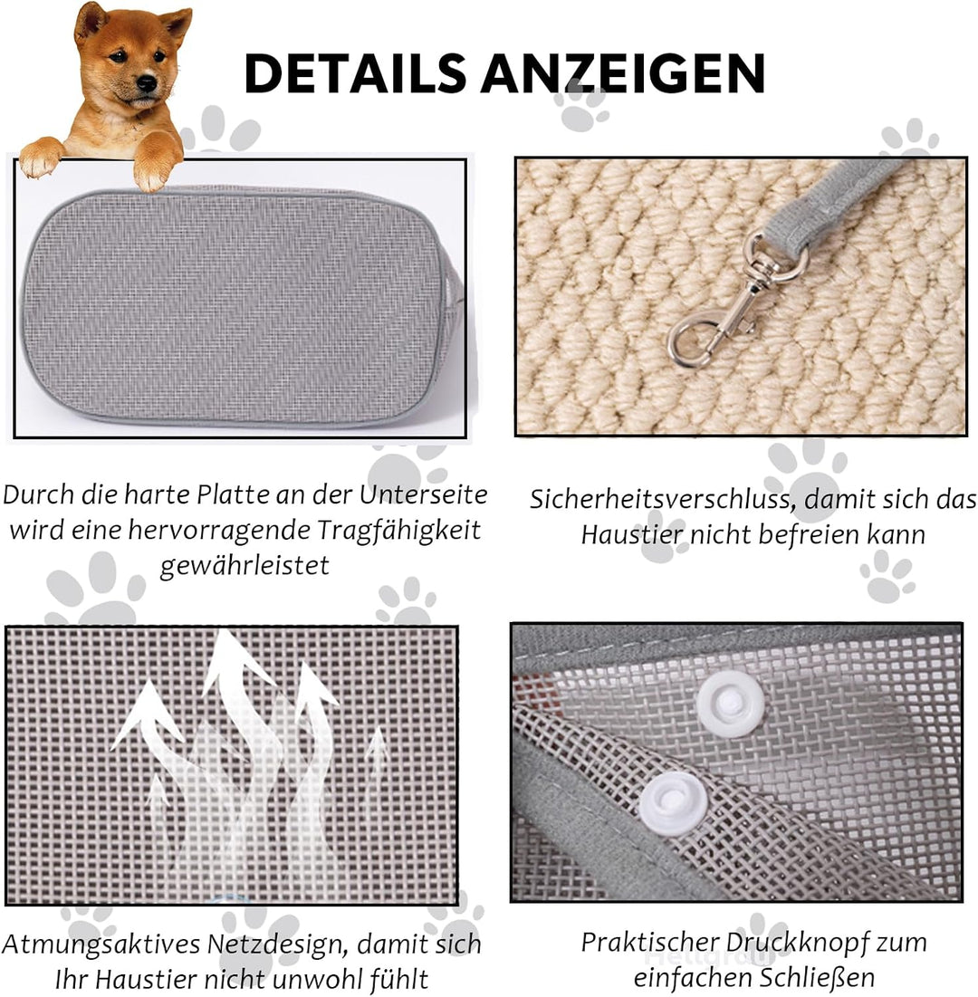 Hundetragetasche Sommer Tragtasche Mesh Atmungsaktiv Transporttasche Hunde Katze Hundtasche mit Schu
