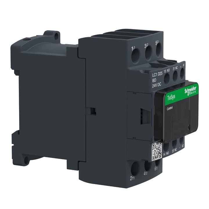 Schneider Electric - Leistungsschütz LC1D 3p, +1S+1Ö, 11 kW, 25 A, 400 V AC3, Spule 24 V DC, LC1D25B