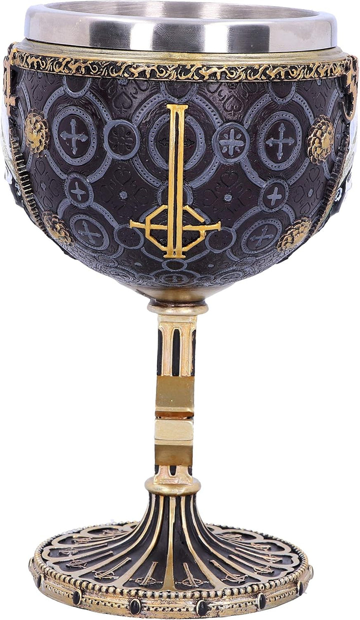 Nemesis Now Meliora Gold Kelch Ghost Papa Emeritus III aus Kunstharz mit Edelstahl B4886P9