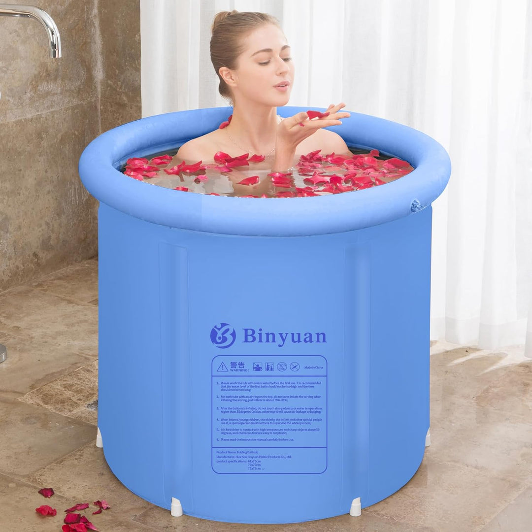 Aufblasbare Faltbare Badewanne Erwachsene, 75x75cm Faltbar Eisbad Eistonne Badewanne FüR Hydrotherap