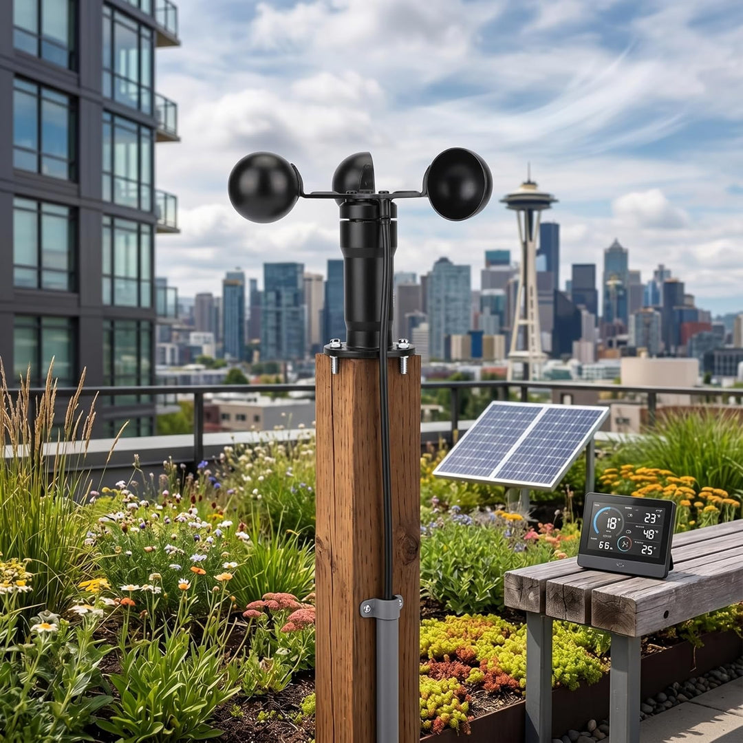 Becherförmiger Windsensor, 360-Grad-Windgeschwindigkeitsmessung, 0–10 V Digitales Anemometer, Windri