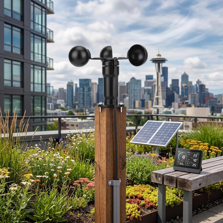 Becherförmiger Windsensor, 360-Grad-Windgeschwindigkeitsmessung, 0–10 V Digitales Anemometer, Windri