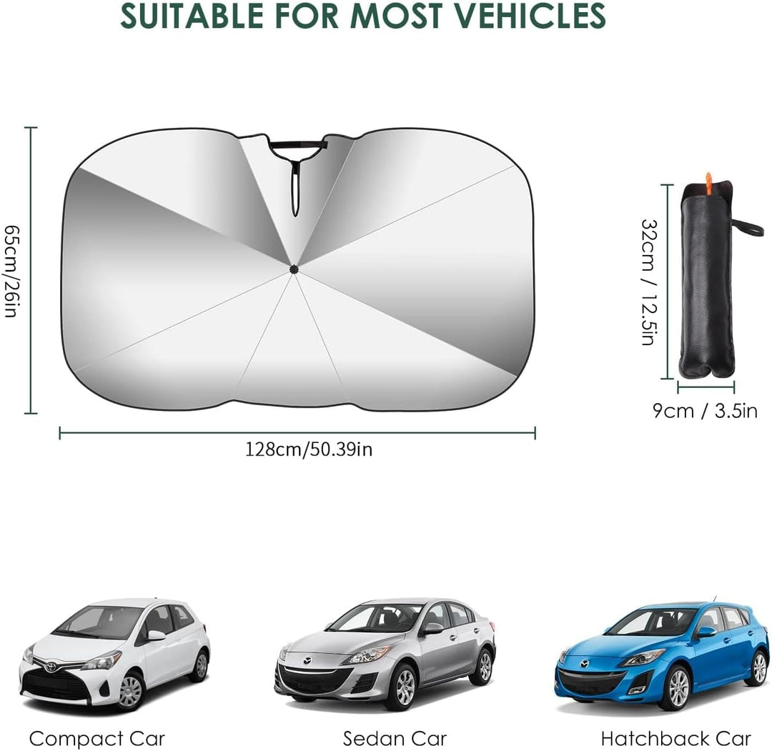 Auto Sonnenschirm für Frontscheibe Faltbarer mit 360° drehbare Stange-UV-Schutz Sonnenschutz Auto Fr