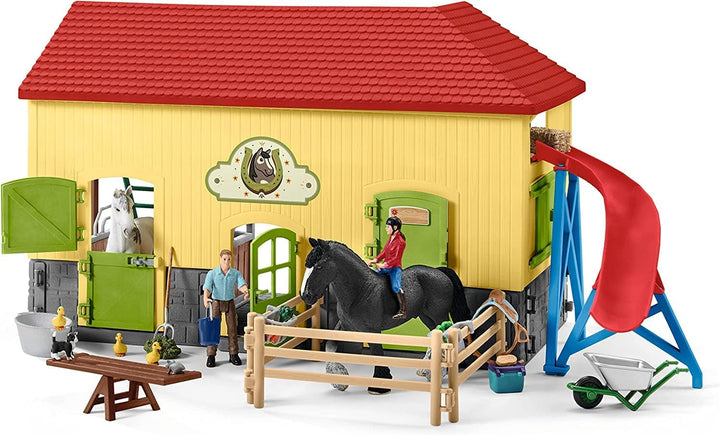 SCHLEICH 42485 Pferdestall, für Kinder ab 3+ Jahren, Farm World - Spielset Single Standardverpackung