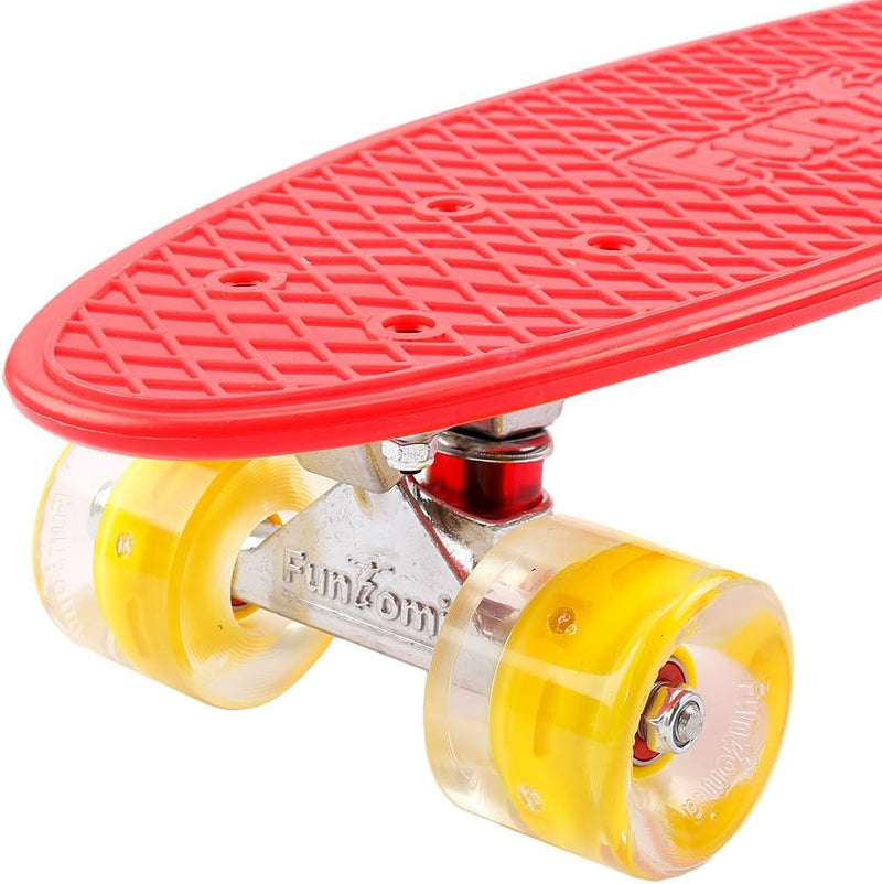 FunTomia Kinder Skateboard Cruiserboard Miniboard 57cm mit oder ohne LED Leuchtrollen Alu Truck Mach